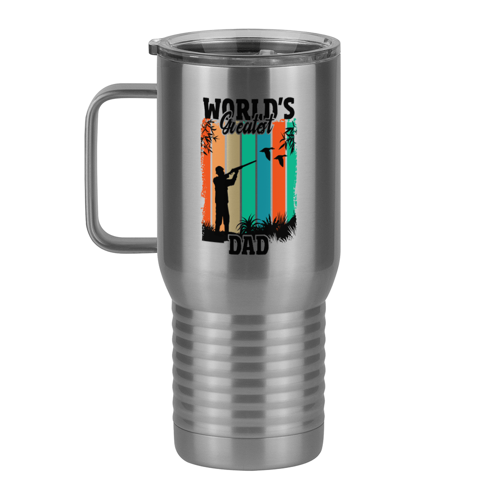 World's Greatest Dad Travel Coffee Mug Tumbler with Handle (20 oz) - Hunting - Left View