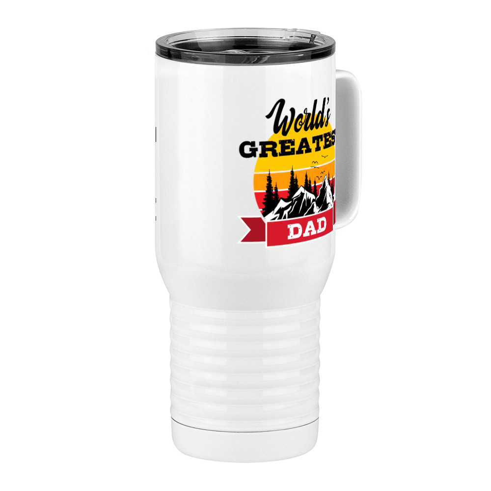 World's Greatest Dad Travel Coffee Mug Tumbler with Handle (20 oz) - Outdoors - Front Right View