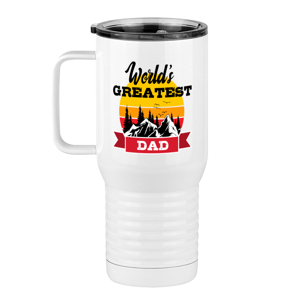 World's Greatest Dad Travel Coffee Mug Tumbler with Handle (20 oz) - Outdoors - Left View