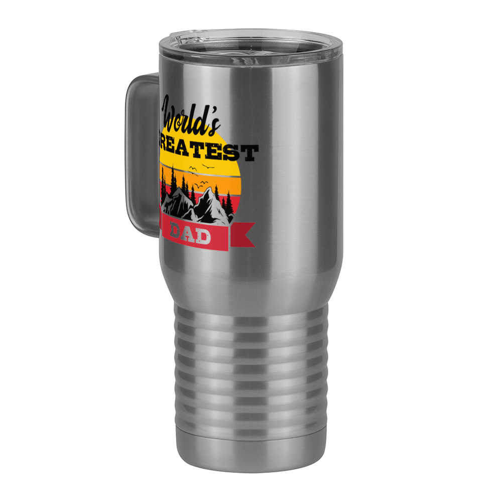 World's Greatest Dad Travel Coffee Mug Tumbler with Handle (20 oz) - Outdoors - Front Left View