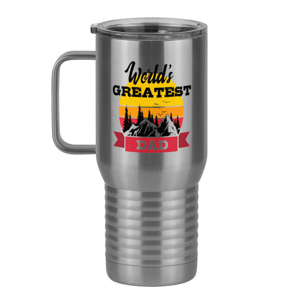 World's Greatest Dad Travel Coffee Mug Tumbler with Handle (20 oz) - Outdoors - Left View