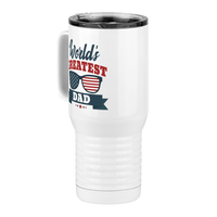 Thumbnail for World's Greatest Dad Travel Coffee Mug Tumbler with Handle (20 oz) - USA Sunglasses - Front Left View