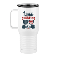 Thumbnail for World's Greatest Dad Travel Coffee Mug Tumbler with Handle (20 oz) - USA Sunglasses - Left View