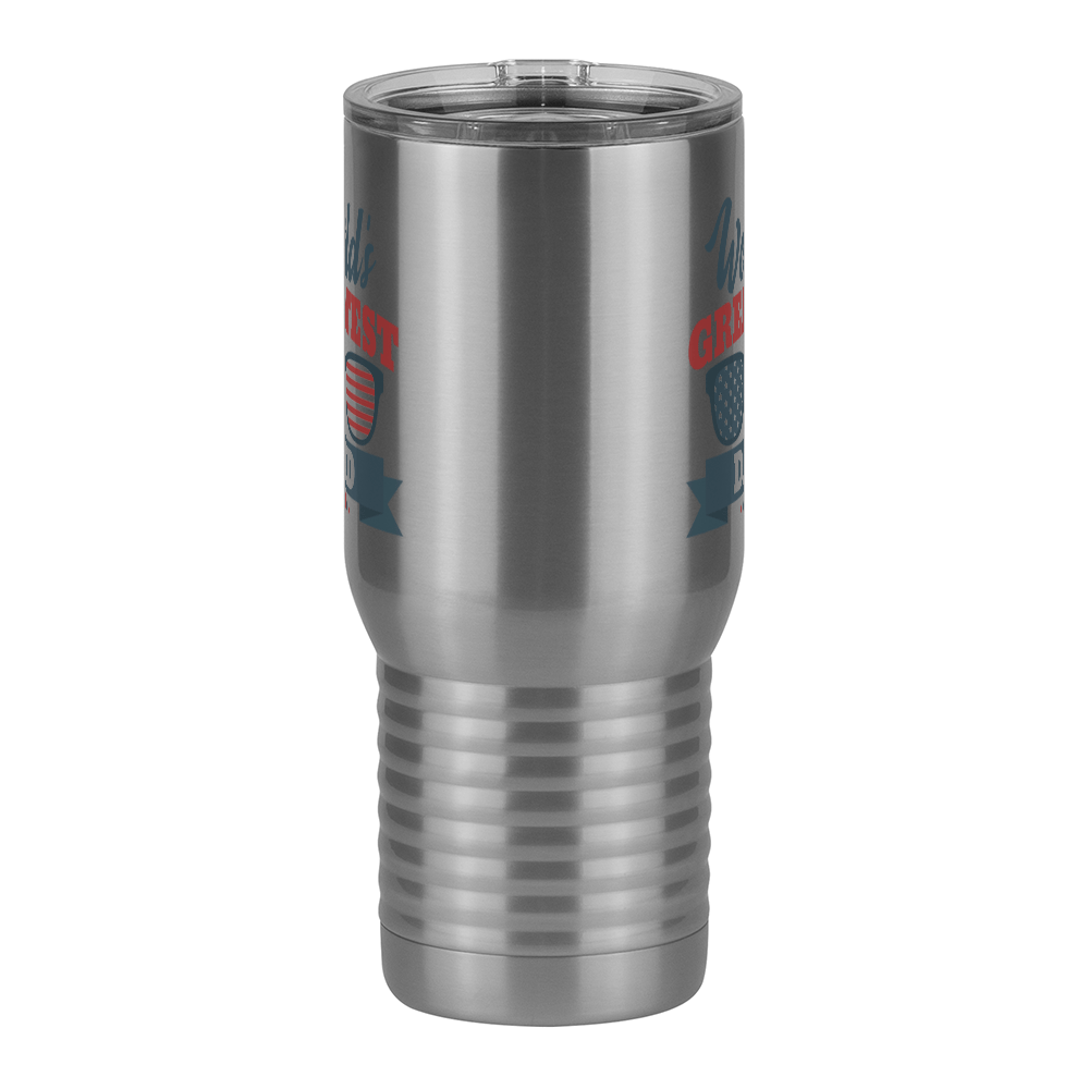 World's Greatest Dad Travel Coffee Mug Tumbler with Handle (20 oz) - USA Sunglasses - Front View