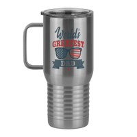 Thumbnail for World's Greatest Dad Travel Coffee Mug Tumbler with Handle (20 oz) - USA Sunglasses - Left View