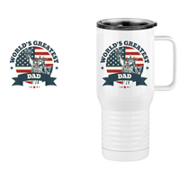 Thumbnail for World's Greatest Dad Travel Coffee Mug Tumbler with Handle (20 oz) - USA Statue of Liberty - Design View