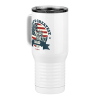 Thumbnail for World's Greatest Dad Travel Coffee Mug Tumbler with Handle (20 oz) - USA Statue of Liberty - Front Left View
