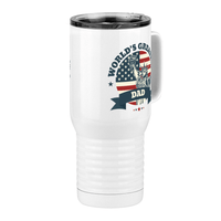 Thumbnail for World's Greatest Dad Travel Coffee Mug Tumbler with Handle (20 oz) - USA Statue of Liberty - Front Right View