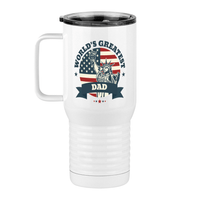 Thumbnail for World's Greatest Dad Travel Coffee Mug Tumbler with Handle (20 oz) - USA Statue of Liberty - Left View