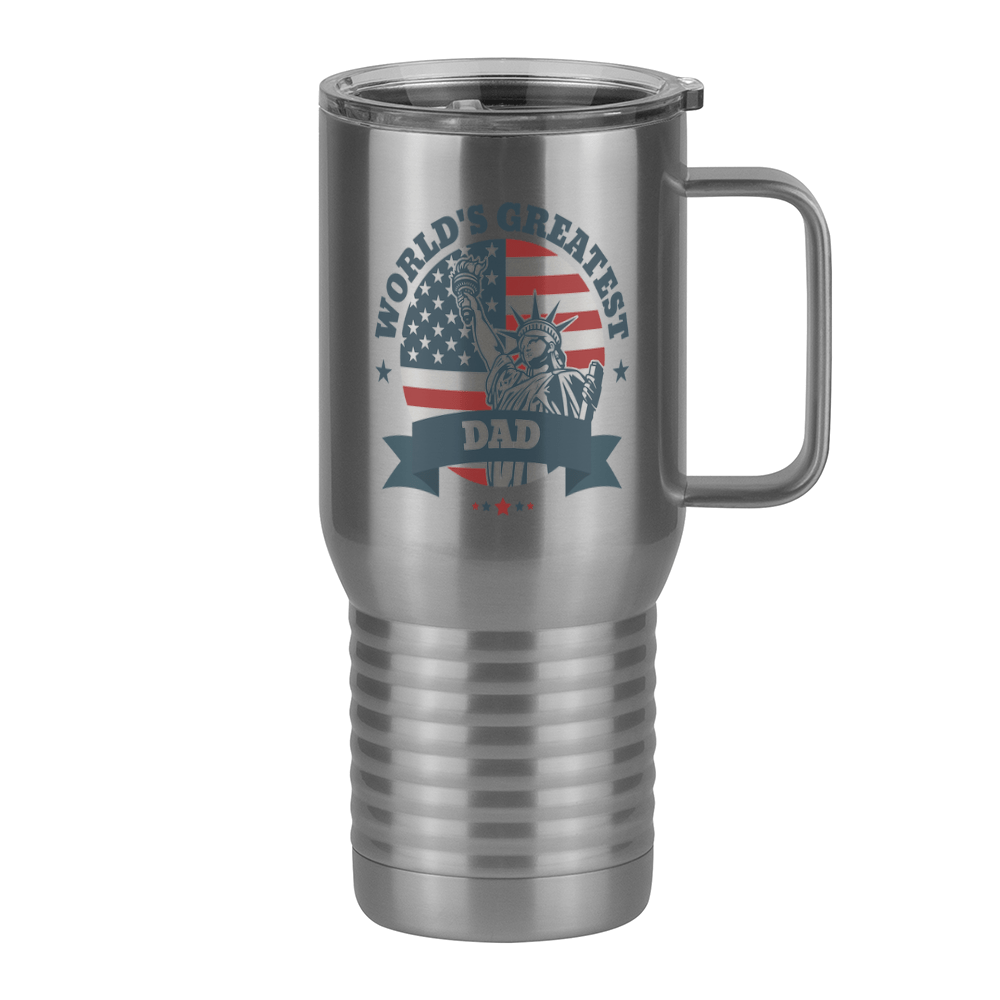 World's Greatest Dad Travel Coffee Mug Tumbler with Handle (20 oz) - USA Statue of Liberty - Right View