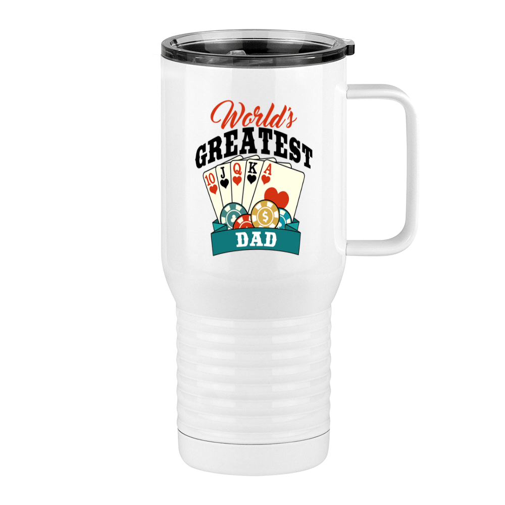 World's Greatest Dad Travel Coffee Mug Tumbler with Handle (20 oz) - Poker - Right View