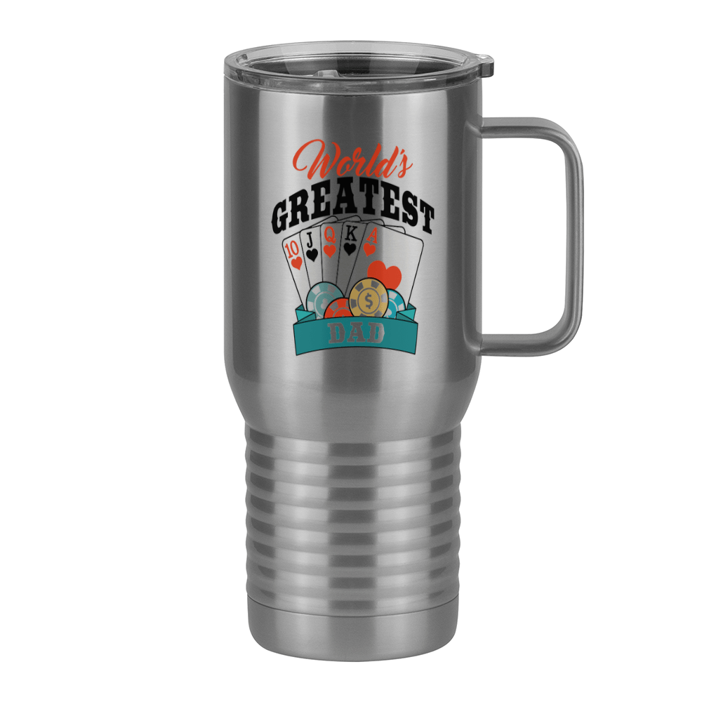 World's Greatest Dad Travel Coffee Mug Tumbler with Handle (20 oz) - Poker - Right View