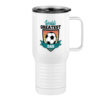 Thumbnail for World's Greatest Dad Travel Coffee Mug Tumbler with Handle (20 oz) - Soccer - Right View
