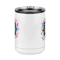 Thumbnail for Worry Less Run More Floral Coffee Mug Tumbler with Handle (15 oz) - Front View