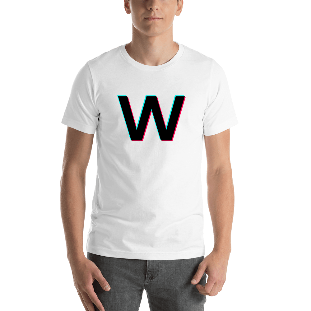 W T-Shirt - White - TikTok Trends - Shirt View