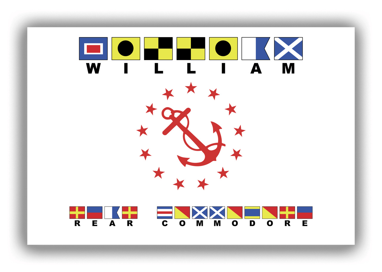 Personalized Yacht Club Officer Canvas Wrap & Photo Print - Rear Commodore - Nautical Flags - Front View