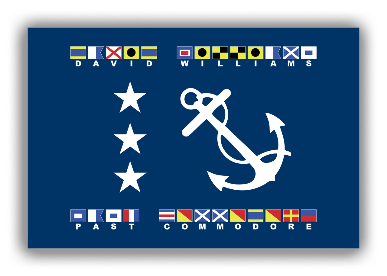 Personalized Yacht Club Officer Canvas Wrap & Photo Print - Past Commodore - Nautical Flags - Front View