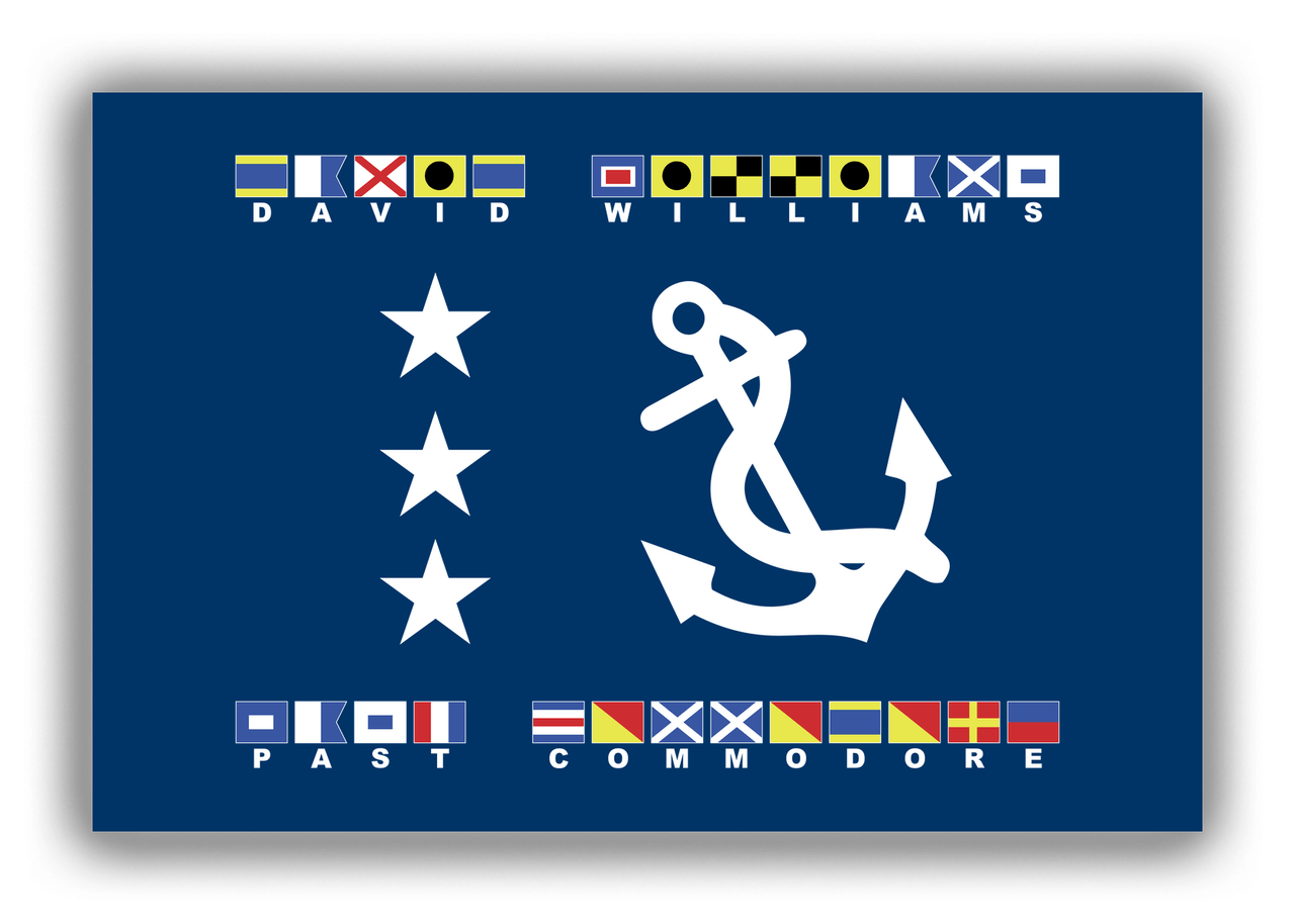 Personalized Yacht Club Officer Canvas Wrap & Photo Print - Past Commodore - Nautical Flags - Front View