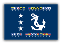 Thumbnail for Personalized Yacht Club Officer Canvas Wrap & Photo Print - Past Commodore - Nautical Flags - Front View