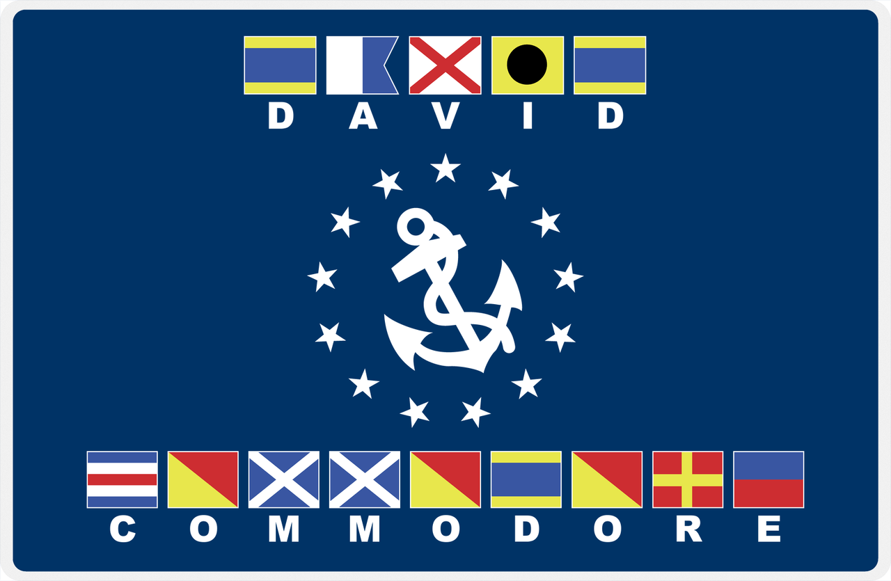 Personalized Yacht Club Officer Placemat - Commodore - Nautical Flags -  View