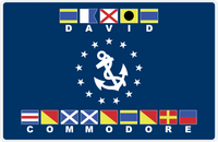 Thumbnail for Personalized Yacht Club Officer Placemat - Commodore - Nautical Flags -  View