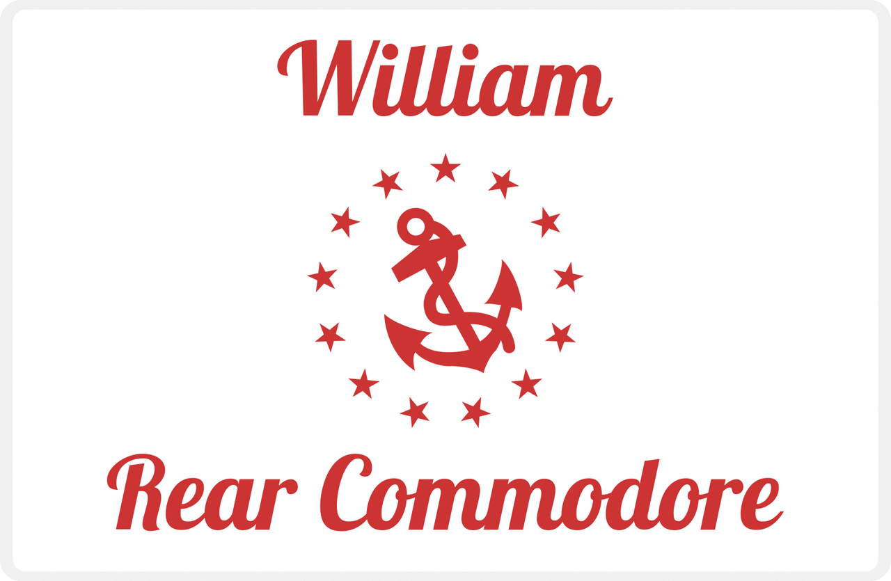 Personalized Yacht Club Officer Placemat - Rear Commodore -  View