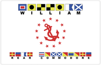 Thumbnail for Personalized Yacht Club Officer Placemat - Rear Commodore - Nautical Flags -  View