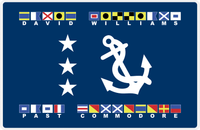 Thumbnail for Personalized Yacht Club Officer Placemat - Past Commodore - Nautical Flags -  View