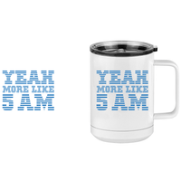 Thumbnail for Yeah More Like 5 AM Coffee Mug Tumbler with Handle (15 oz) - Design View
