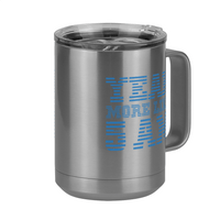 Thumbnail for Yeah More Like 5 AM Coffee Mug Tumbler with Handle (15 oz) - Front Right View