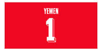 Thumbnail for Personalized Yemen Jersey Number Beach Towel - Red - Front View
