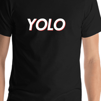 Thumbnail for YOLO T-Shirt - Black - Shirt Close-Up View