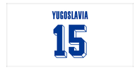 Thumbnail for Personalized Yugoslvia Jersey Number Beach Towel - White - Front View