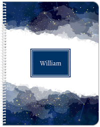 Thumbnail for Personalized Zodiac Sign Notebook - Night Sky - Rectangle Nameplate - Front View