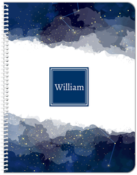 Thumbnail for Personalized Zodiac Sign Notebook - Night Sky - Square Nameplate - Front View