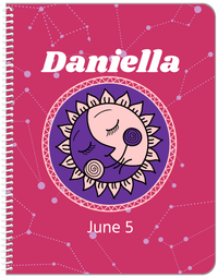 Thumbnail for Personalized Zodiac Sign Notebook - Constellation Circle - Gemini - Front View
