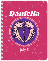 Thumbnail for Personalized Zodiac Sign Notebook - Constellation Circle - Cancer - Front View