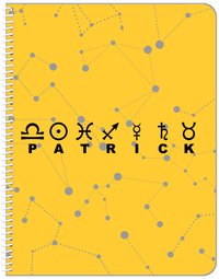 Thumbnail for Personalized Zodiac Sign Notebook - Constellation Font - Front View
