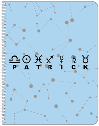 Thumbnail for Personalized Zodiac Sign Notebook - Constellation Font - Front View