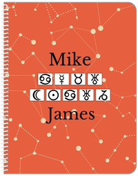 Thumbnail for Personalized Zodiac Sign Notebook - Zodiac Font - Front View