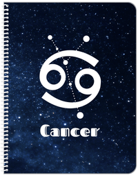 Thumbnail for Personalized Zodiac Sign Notebook - Night Sky - Cancer - Front View