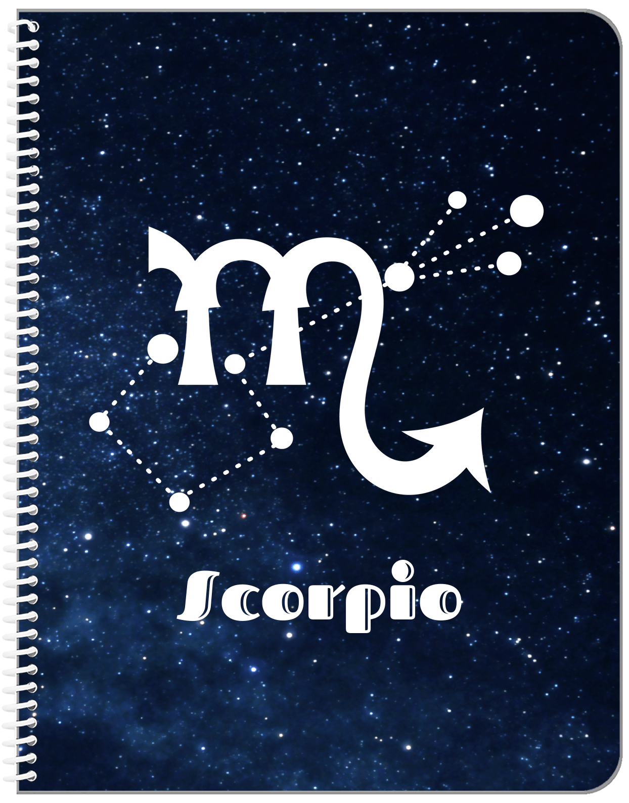 Personalized Zodiac Sign Notebook - Night Sky - Scorpio - Front View