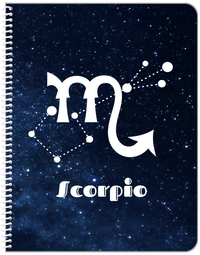 Thumbnail for Personalized Zodiac Sign Notebook - Night Sky - Scorpio - Front View