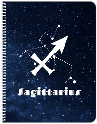 Thumbnail for Personalized Zodiac Sign Notebook - Night Sky - Sagittarius - Front View
