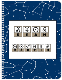 Thumbnail for Personalized Zodiac Sign Notebook - Astrology Font - Front View