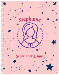 Thumbnail for Personalized Zodiac Sign Notebook - Constellation - Virgo - Front View