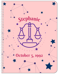Thumbnail for Personalized Zodiac Sign Notebook - Constellation - Libra - Front View