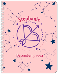 Thumbnail for Personalized Zodiac Sign Notebook - Constellation - Sagittarius - Front View