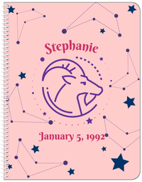 Thumbnail for Personalized Zodiac Sign Notebook - Constellation - Capricorn - Front View