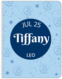 Thumbnail for Personalized Zodiac Sign Notebook - Constellation Circle - Leo - Front View